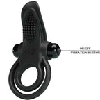 PRETTY LOVE - DOPPELTER VIBRATIONSRING + KLITORISSTIMULATOR 10 VIBRATIONEN SCHWARZ - Vanelion Paradise