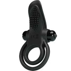 PRETTY LOVE - DOPPELTER VIBRATIONSRING + KLITORISSTIMULATOR 10 VIBRATIONEN SCHWARZ - Vanelion Paradise