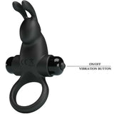PRETTY LOVE - VIBRATIONSRING + RABBIT-KLITORIS-STIMULATOR 10 VIBRATIONEN SCHWARZ - Vanelion Paradise