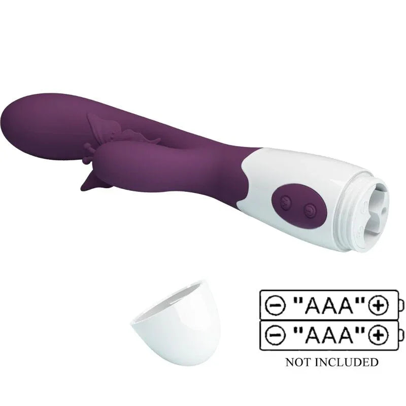 PRETTY LOVE - BUTTERFLY KISS RABBIT VIBRATOR & G-SPOT STIMULATOR LILA - Vanelion Paradise