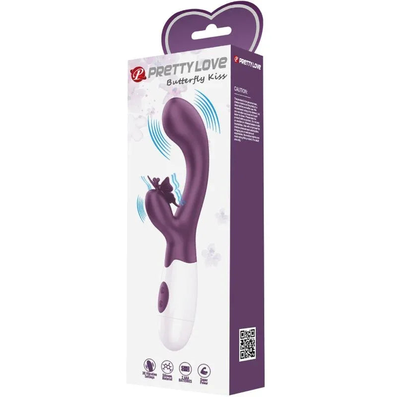 PRETTY LOVE - BUTTERFLY KISS RABBIT VIBRATOR & G-SPOT STIMULATOR LILA - Vanelion Paradise