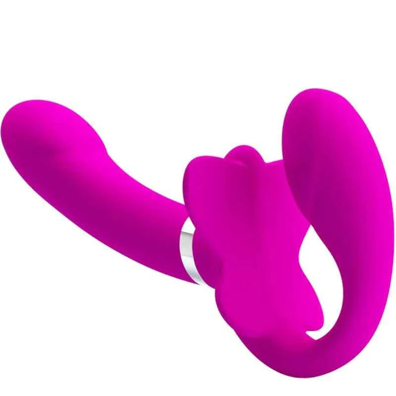 PRETTY LOVE - VALERIE DOPPEL-STRAP-ON-VIBRATOR 12 VIBRATIONEN LILA - Vanelion Paradise