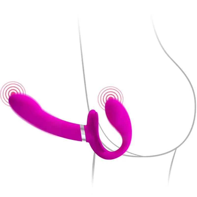 PRETTY LOVE - VALERIE DOPPEL-STRAP-ON-VIBRATOR 12 VIBRATIONEN LILA - Vanelion Paradise
