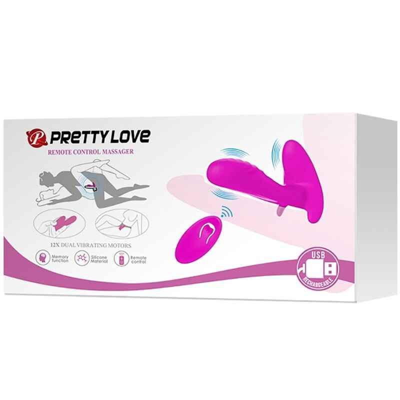 PRETTY LOVE - MASSAGER & VIBRATOR 12 VIBRATIONEN FERNBEDIENUNG LILA - Vanelion Paradise