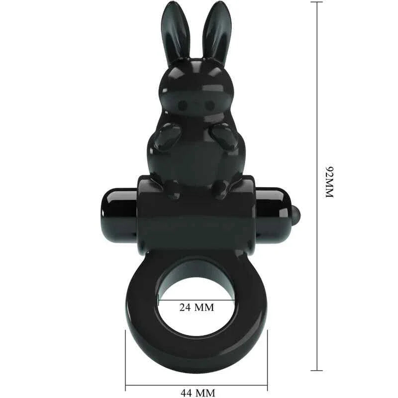 PRETTY LOVE - AUFREGENDER RING RABBIT VIBRATORRING 10 VIBRATIONEN SCHWARZ - Vanelion Paradise