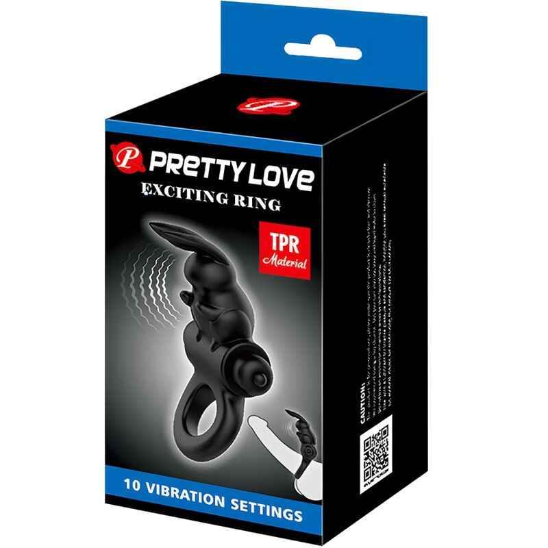 PRETTY LOVE - AUFREGENDER RING RABBIT VIBRATORRING 10 VIBRATIONEN SCHWARZ - Vanelion Paradise
