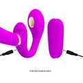 PRETTY LOVE - THUNDERBIRD DOPPELTER STRAP-ON-VIBRATOR MIT FERNBEDIENUNG LILA - Vanelion Paradise