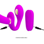 PRETTY LOVE - THUNDERBIRD DOPPELTER STRAP-ON-VIBRATOR MIT FERNBEDIENUNG LILA - Vanelion Paradise