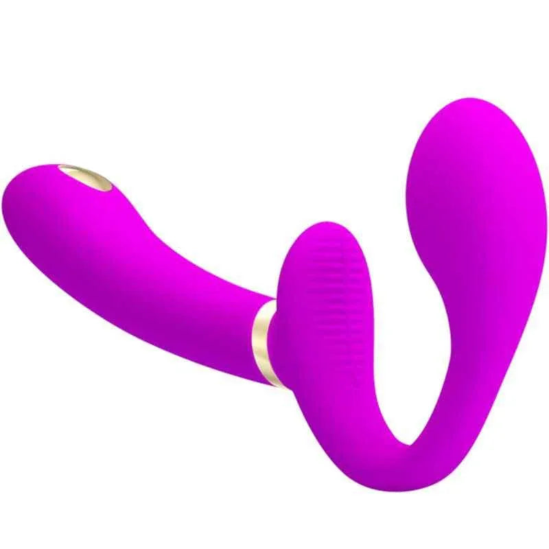 PRETTY LOVE - THUNDERBIRD DOPPELTER STRAP-ON-VIBRATOR MIT FERNBEDIENUNG LILA - Vanelion Paradise