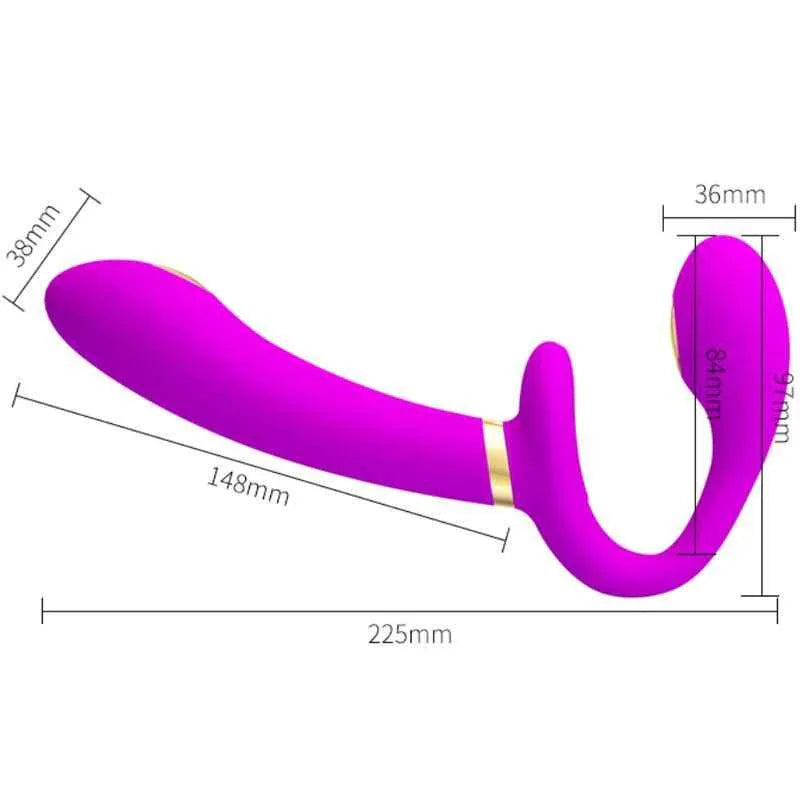 PRETTY LOVE - THUNDERBIRD DOPPELTER STRAP-ON-VIBRATOR MIT FERNBEDIENUNG LILA - Vanelion Paradise