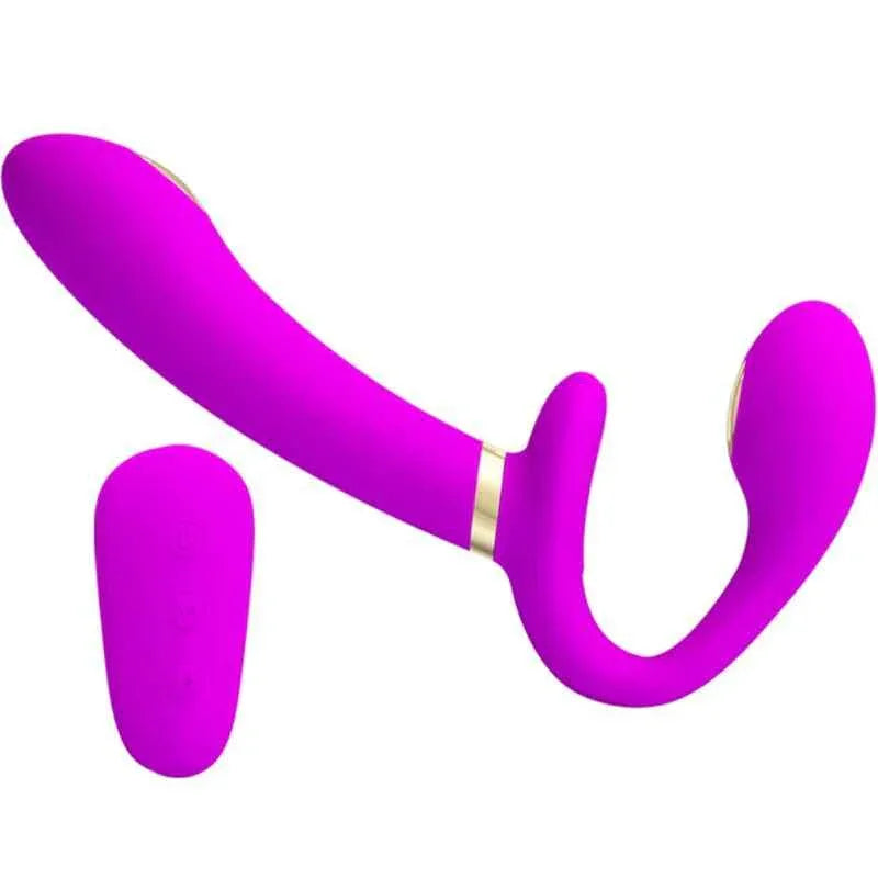 PRETTY LOVE - THUNDERBIRD DOPPELTER STRAP-ON-VIBRATOR MIT FERNBEDIENUNG LILA - Vanelion Paradise