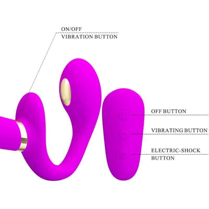 PRETTY LOVE - THUNDERBIRD DOPPELTER STRAP-ON-VIBRATOR MIT FERNBEDIENUNG LILA - Vanelion Paradise