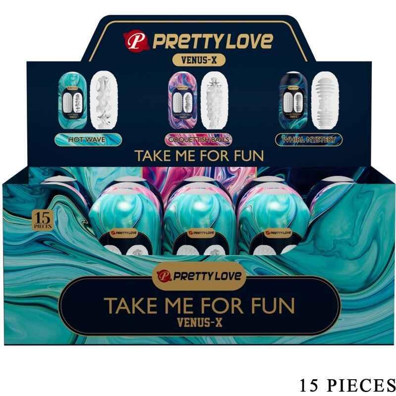PRETTY LOVE - VENUS X 15 MÄNNLICHE MASTURBATOREN AUS SILIKON, WEISS - Vanelion Paradise