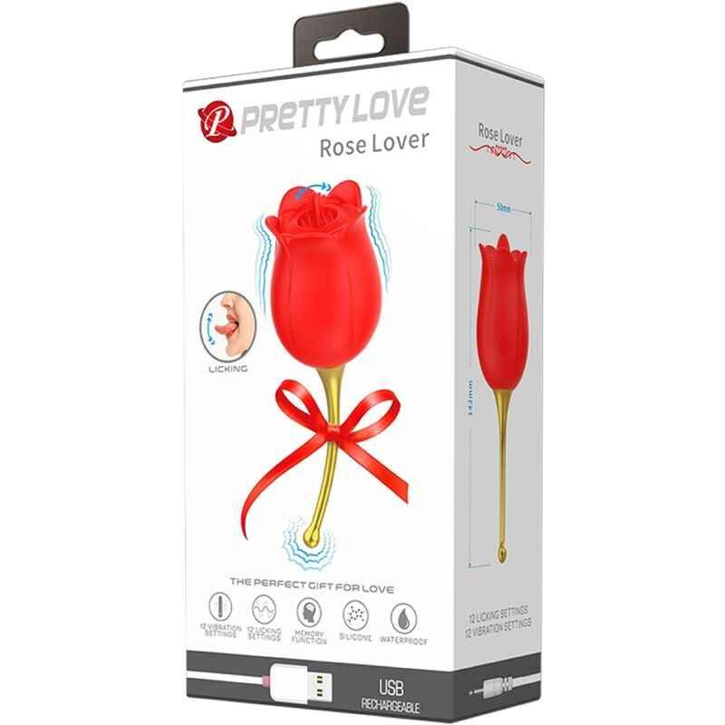 PRETTY LOVE - ROSE LOVER ROSE KLITORIS-STIMULATOR 12 VIBRATIONEN ROT - Vanelion Paradise