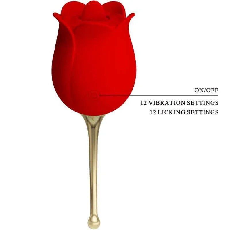 PRETTY LOVE - ROSE LOVER ROSE KLITORIS-STIMULATOR 12 VIBRATIONEN ROT - Vanelion Paradise