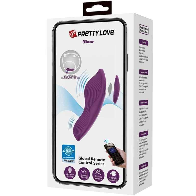 PRETTY LOVE - MANE LAY ON CLITORIS MASSAGER 10 VIBRATIONEN FERNBEDIENUNG LILA - Vanelion Paradise