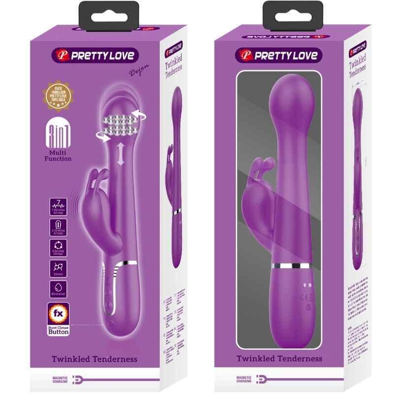 PRETTY LOVE - DEJON 3 IN 1 MULTIFUNKTIONS-RABBIT-VIBRATOR LILA - Vanelion Paradise
