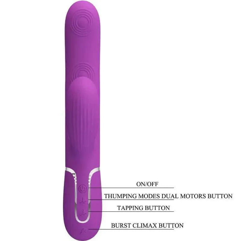 PRETTY LOVE - PERLITA 3 IN 1 MULTIFUNKTIONS-RABBIT-VIBRATOR LILA - Vanelion Paradise