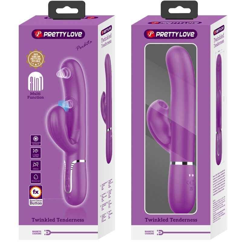 PRETTY LOVE - PERLITA 3 IN 1 MULTIFUNKTIONS-RABBIT-VIBRATOR LILA - Vanelion Paradise