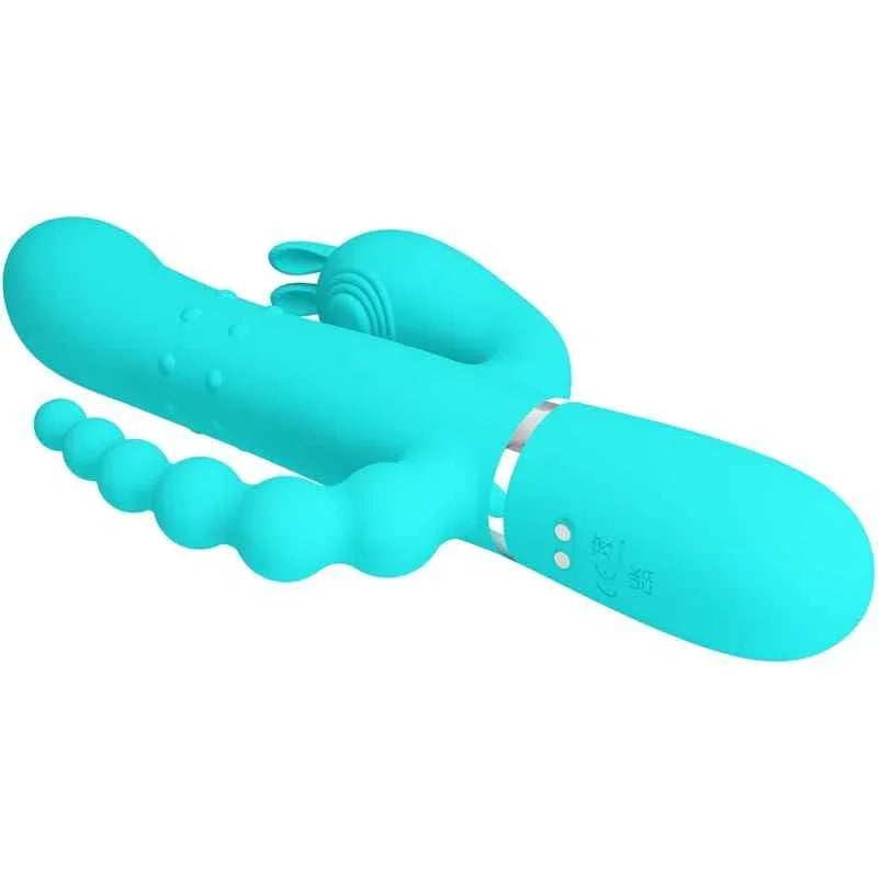 PRETTY LOVE - CAMMY 4 IN 1 MULTIFUNKTIONS-DREIFACHER RABBIT-VIBRATOR BLAU - Vanelion Paradise