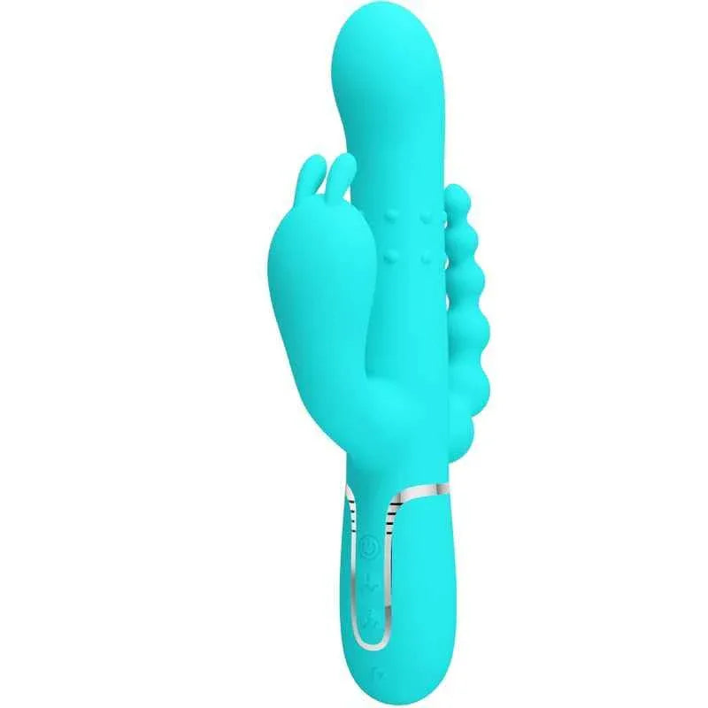 PRETTY LOVE - CAMMY 4 IN 1 MULTIFUNKTIONS-DREIFACHER RABBIT-VIBRATOR BLAU - Vanelion Paradise