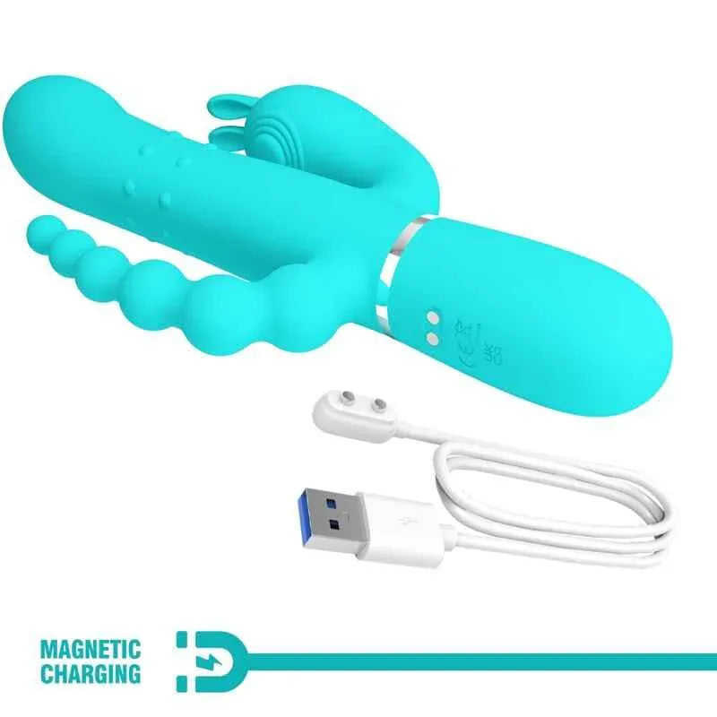 PRETTY LOVE - CAMMY 4 IN 1 MULTIFUNKTIONS-DREIFACHER RABBIT-VIBRATOR BLAU - Vanelion Paradise