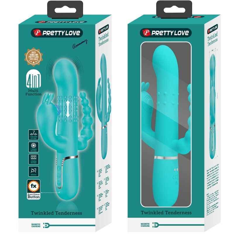 PRETTY LOVE - CAMMY 4 IN 1 MULTIFUNKTIONS-DREIFACHER RABBIT-VIBRATOR BLAU - Vanelion Paradise
