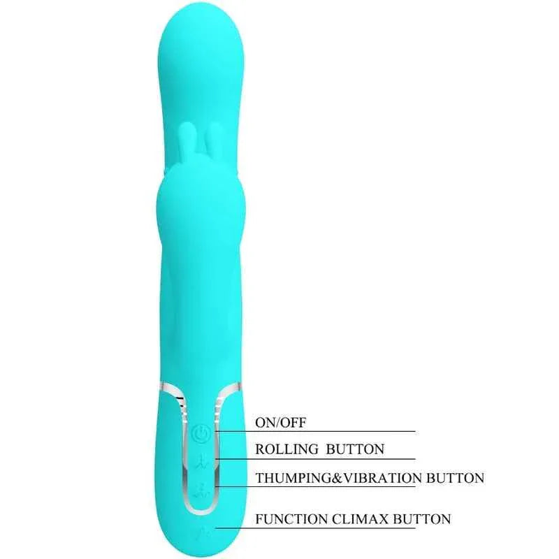 PRETTY LOVE - CAMMY 4 IN 1 MULTIFUNKTIONS-DREIFACHER RABBIT-VIBRATOR BLAU - Vanelion Paradise