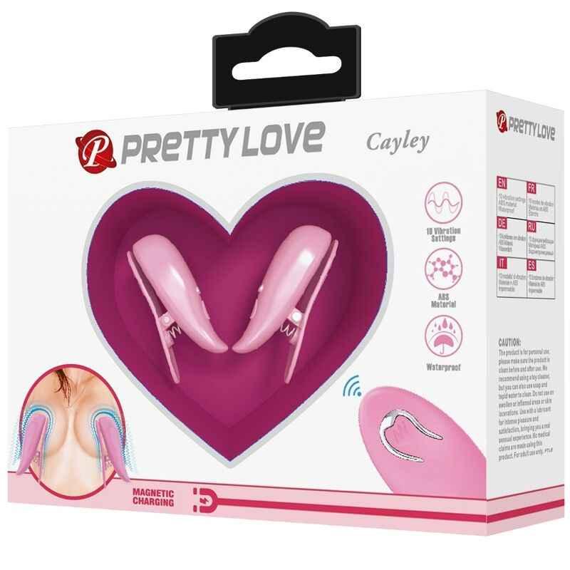 PRETTY LOVE - CAILEY NIPPELKLEMMEN 10 VIBRATIONEN FERNBEDIENUNG ROSA - Vanelion Paradise