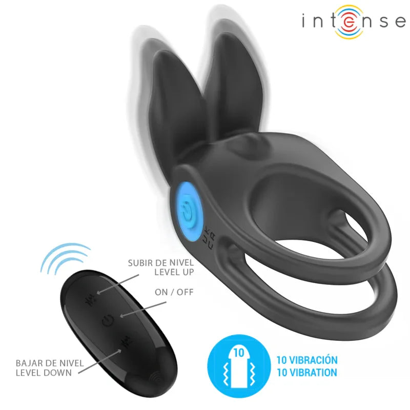 INTENSE - SAM VIBRATOR DOPPEL-PENISRING 10 VIBRATIONEN SCHWARZ - Vanelion Paradise