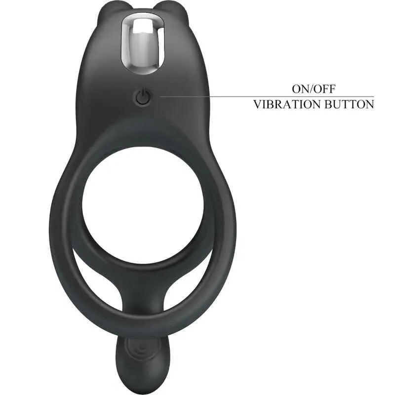 PRETTY LOVE - SETH DOPPEL-VIBRATIONSRING RABBIT 7 VIBRATIONEN SCHWARZ - Vanelion Paradise