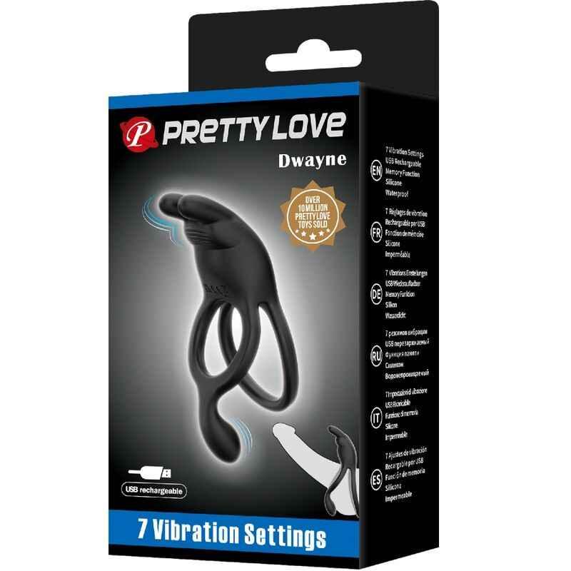 PRETTY LOVE - SETH DOPPEL-VIBRATIONSRING RABBIT 7 VIBRATIONEN SCHWARZ - Vanelion Paradise