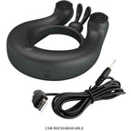 PRETTY LOVE - DAHLIA VIBRATIONSRING + KLITORISSTIMULATOR 12 VIBRATIONEN SCHWARZ - Vanelion Paradise