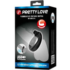 PRETTY LOVE - DAHLIA VIBRATIONSRING + KLITORISSTIMULATOR 12 VIBRATIONEN SCHWARZ - Vanelion Paradise