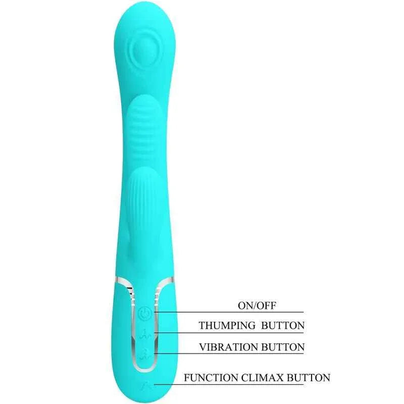 PRETTY LOVE - SHANIA TRIPLE RABBIT MULTIFUNKTIONSVIBRATOR 3 IN 1 BLAU - Vanelion Paradise