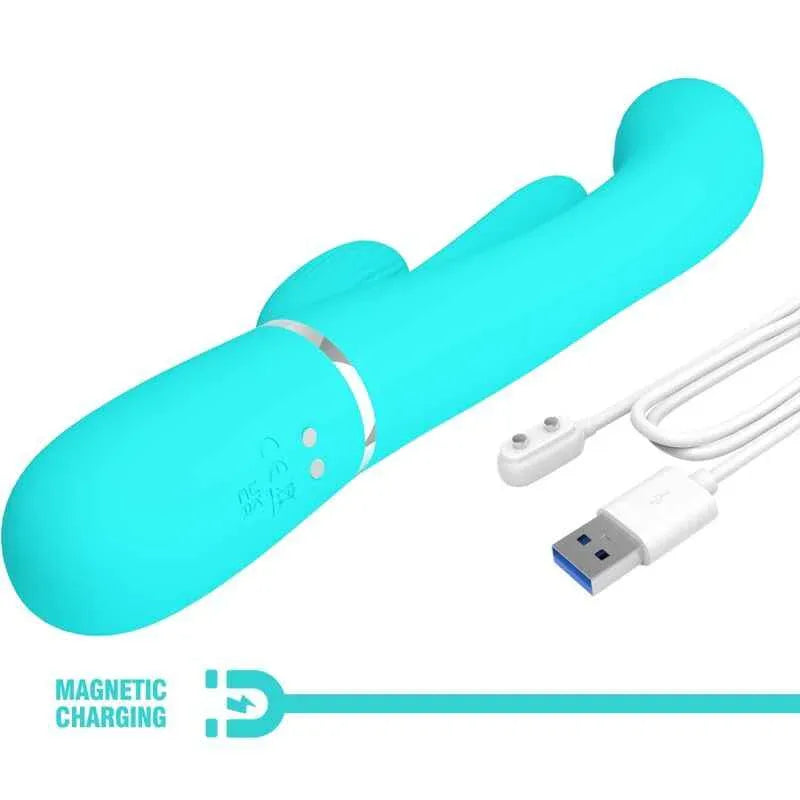 PRETTY LOVE - SHANIA TRIPLE RABBIT MULTIFUNKTIONSVIBRATOR 3 IN 1 BLAU - Vanelion Paradise