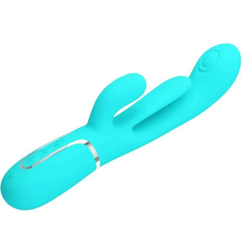 PRETTY LOVE - SHANIA TRIPLE RABBIT MULTIFUNKTIONSVIBRATOR 3 IN 1 BLAU - Vanelion Paradise