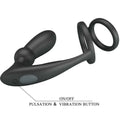 PRETTY LOVE - EMONI PENISRING + ANAL PLUG 12 VIBRATIONEN SCHWARZ - Vanelion Paradise