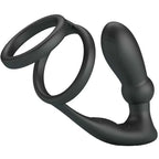 PRETTY LOVE - EMONI PENISRING + ANAL PLUG 12 VIBRATIONEN SCHWARZ - Vanelion Paradise