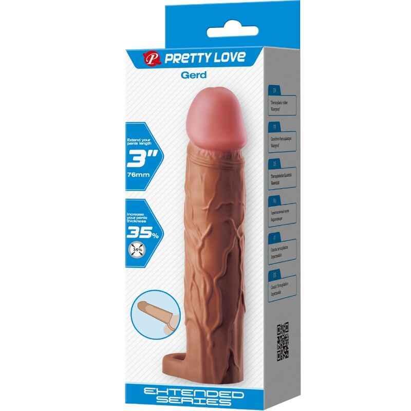 PRETTY LOVE - GERD PENISHÜLLE MIT 7,6 CM VERLÄNGERUNG MULATTE - Vanelion Paradise