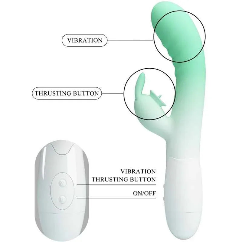 PRETTY LOVE - CERBERUS RABBIT VIBRATOR 3O VIBRATIONEN GRÜN - Vanelion Paradise