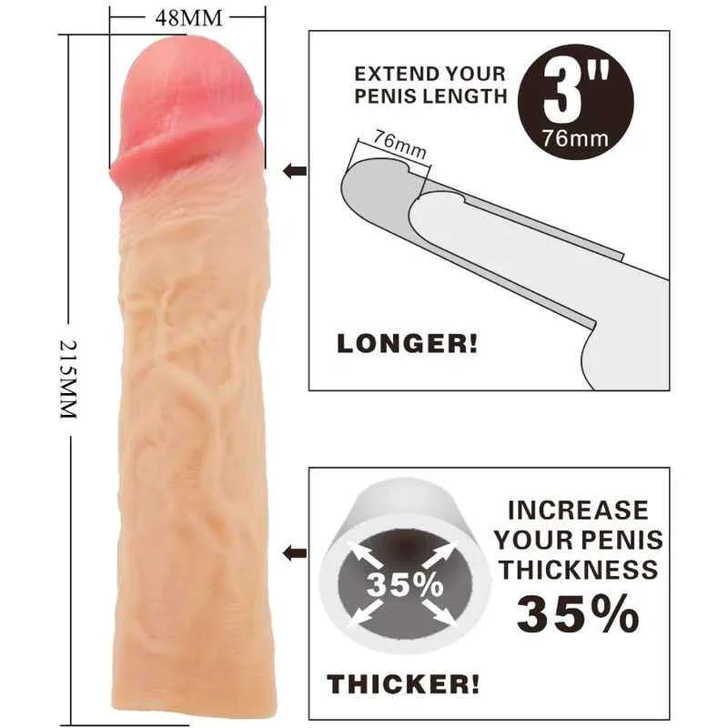 PRETTY LOVE - DEREK PENISHÜLLE MIT 7,6 CM VERLÄNGERUNG FLEISCH - Vanelion Paradise