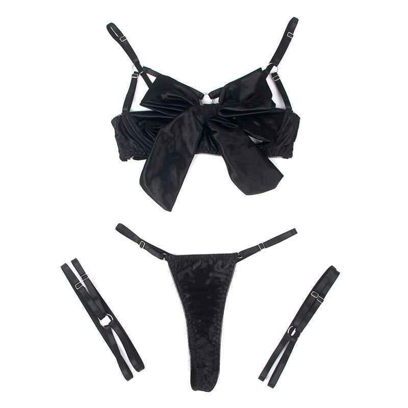 SUBBLIME - 955199 BH-SET MIT VERSTELLBARER SCHWARZER SCHLEIFE S/M - Vanelion Paradise