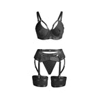 SUBBLIME - 955236 SCHWARZER BONDAGE-BH MIT STRUMPFBAND-SET S/M - Vanelion Paradise