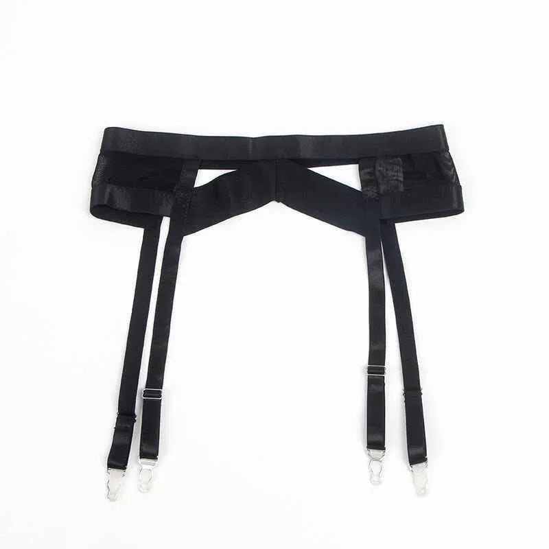 SUBBLIME - 955243 SCHWARZER BONDAGE-BH MIT STRUMPFBAND-SET L/XL - Vanelion Paradise