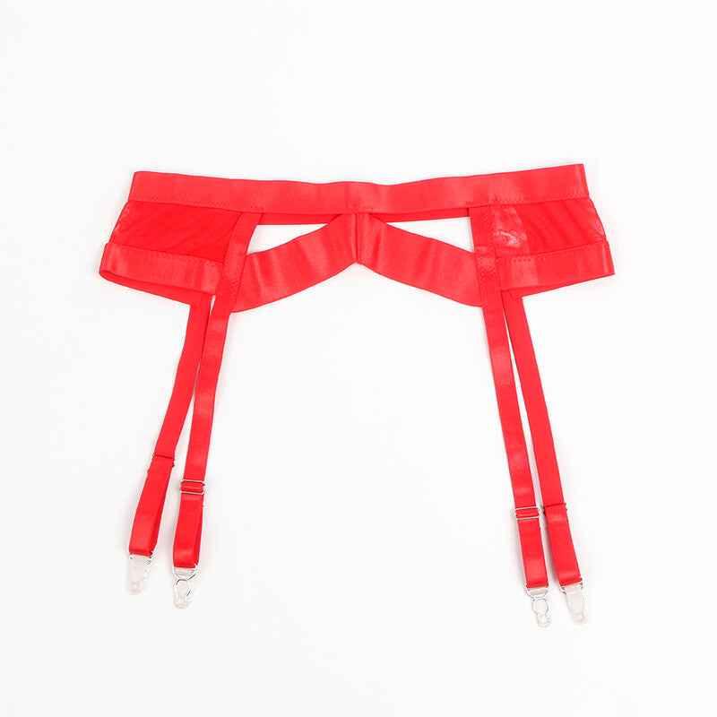 SUBBLIME - 955267 ROTER BONDAGE-BH MIT STRUMPFBAND-SET L/XL - Vanelion Paradise