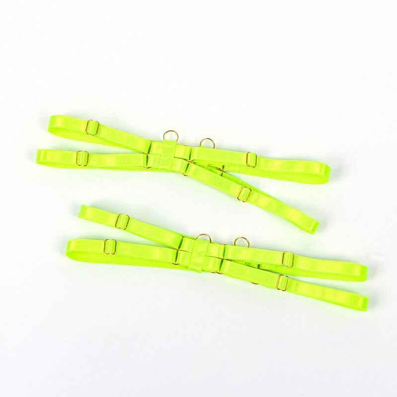 SUBBLIME - 955281 BH-SET MIT HALSKETTE UND BEINDETAILS FLUORESZIERENDES GRÜN L/XL - Vanelion Paradise