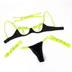 SUBBLIME - 955281 BH-SET MIT HALSKETTE UND BEINDETAILS FLUORESZIERENDES GRÜN L/XL - Vanelion Paradise