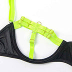 SUBBLIME - 955281 BH-SET MIT HALSKETTE UND BEINDETAILS FLUORESZIERENDES GRÜN L/XL - Vanelion Paradise
