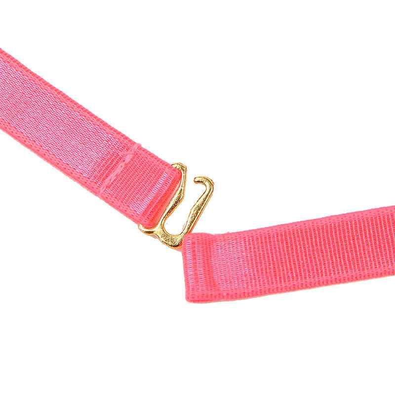 SUBBLIME - 955298 BH-SET MIT HALSKETTE UND BEINDETAILS FLUORESZIERENDES ROSA S/M - Vanelion Paradise